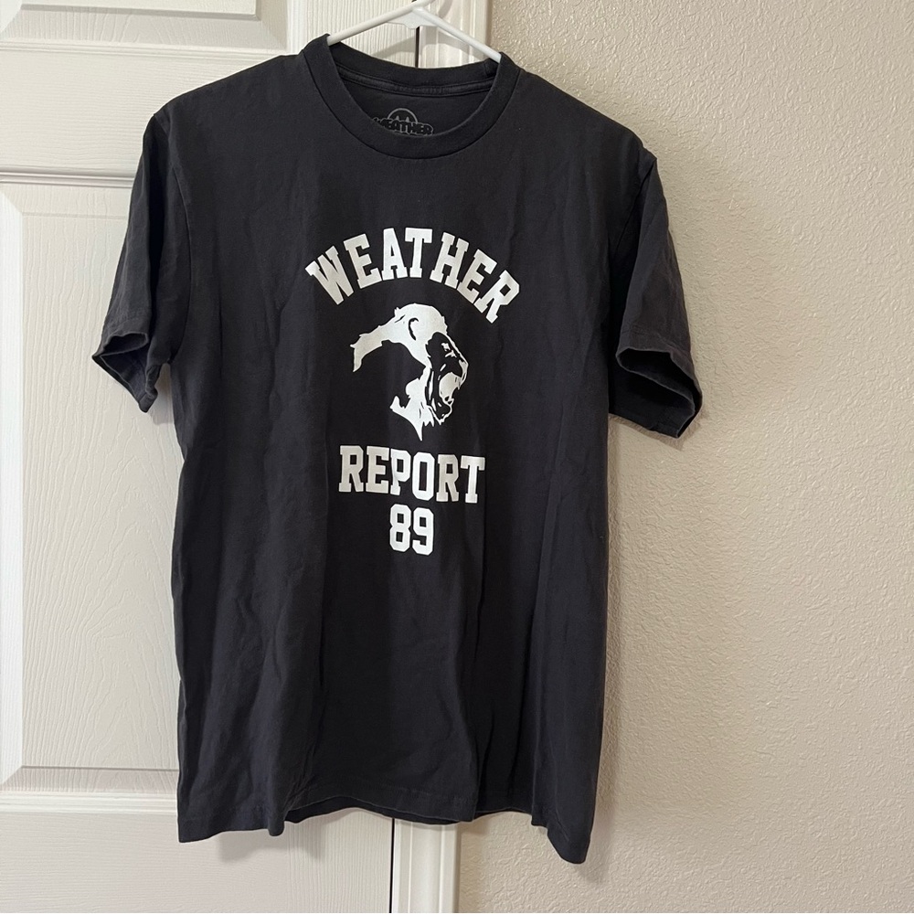 Weather Report Black Graphic T-Shirt - Medium